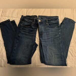Two Pair American Eagle Next Level Stretch Legging Jeans